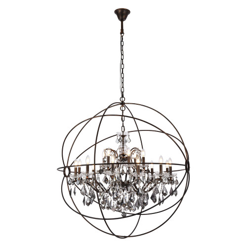 Elegant Urban Classic Pendant Lamp - Dark Bronze/Silver, L 43.5" (1130G43DB-SS-RC)