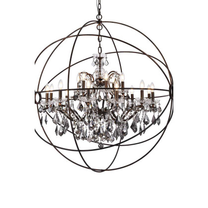 Elegant Urban Classic Pendant Lamp - Dark Bronze/Silver, L 43.5" (1130G43DB-SS-RC)