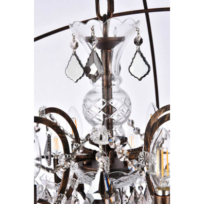 Elegant Urban Classic Pendant Lamp - Dark Bronze/Silver, L 43.5" (1130G43DB-SS-RC)
