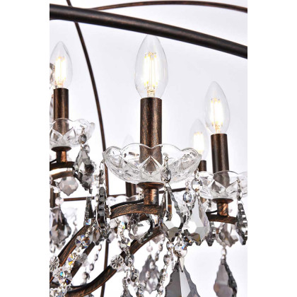 Elegant Urban Classic Pendant Lamp - Dark Bronze/Silver, L 43.5" (1130G43DB-SS-RC)