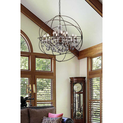 Elegant Urban Classic Pendant Lamp - Dark Bronze/Silver, L 43.5" (1130G43DB-SS-RC)