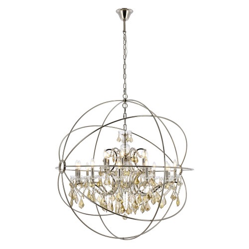 Elegant Urban Classic Pendant Lamp - Polished Nickel/Gold, L 43.5" (1130G43PN-GT-RC)