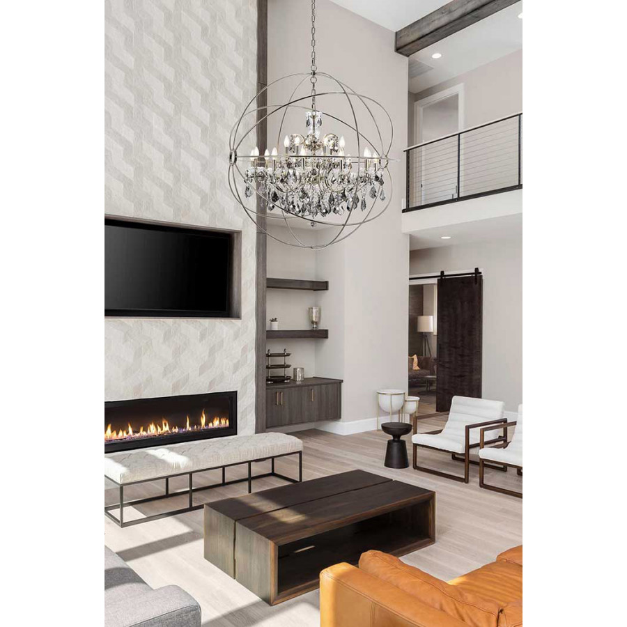 Elegant Urban Classic Pendant Lamp - Polished Nickel/Silver, L 43.5" (1130G43PN-SS-RC)