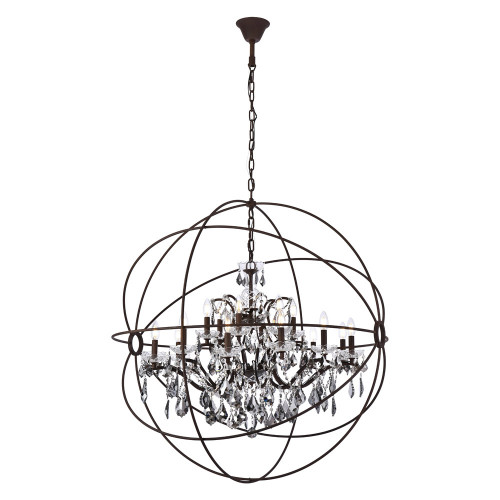 Elegant Urban Classic Pendant Lamp - Rustic Intent/Silver, L 43.5" (1130G43RI-SS-RC)