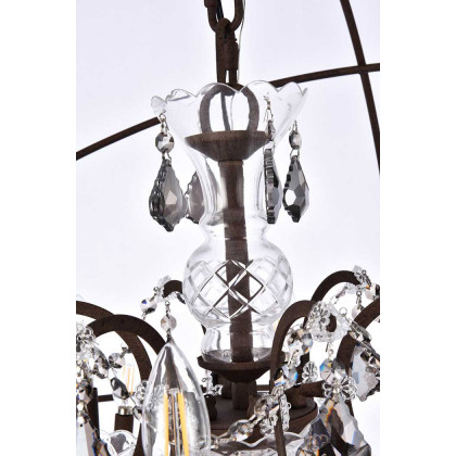 Elegant Urban Classic Pendant Lamp - Rustic Intent/Silver, L 43.5" (1130G43RI-SS-RC)