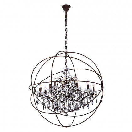 Elegant Urban Classic Pendant Lamp - Rustic Intent/Silver, L 43.5" (1130G43RI-SS-RC)
