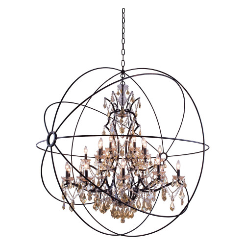 Elegant Urban Classic Pendant Lamp - Dark Bronze/Gold, L 60" (1130G60DB-GT-RC)