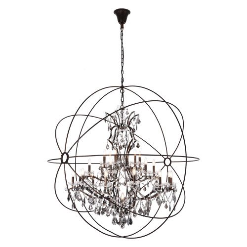 Elegant Urban Classic Pendant Lamp - Dark Bronze/Silver, L 60" (1130G60DB-SS-RC)