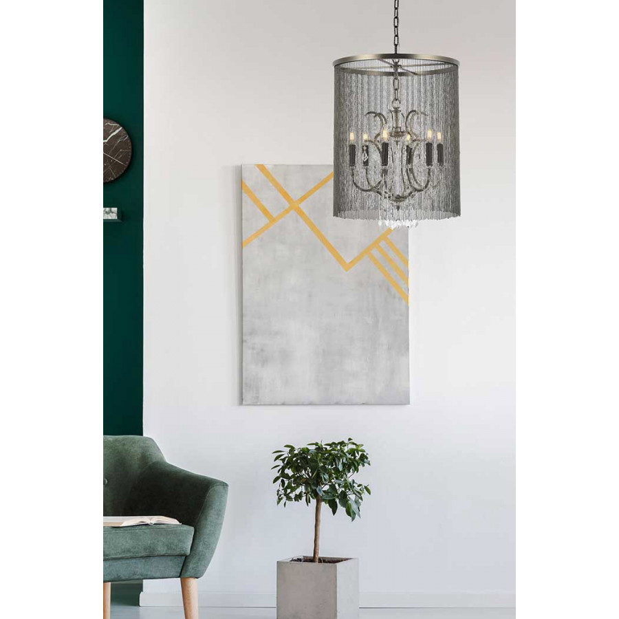 Elegant Vaille Crystal 15 Light Chandelier - Matte Black, L 22" (1131D22MB-RC)