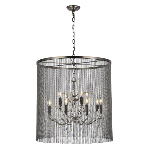 Elegant Vaille Crystal 15 Light Chandelier - Matte Black, L 31.5" (1131D31MB-RC)