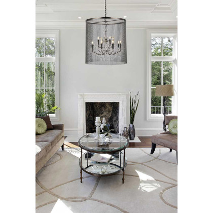 Elegant Vaille Crystal 15 Light Chandelier - Matte Black, L 31.5" (1131D31MB-RC)