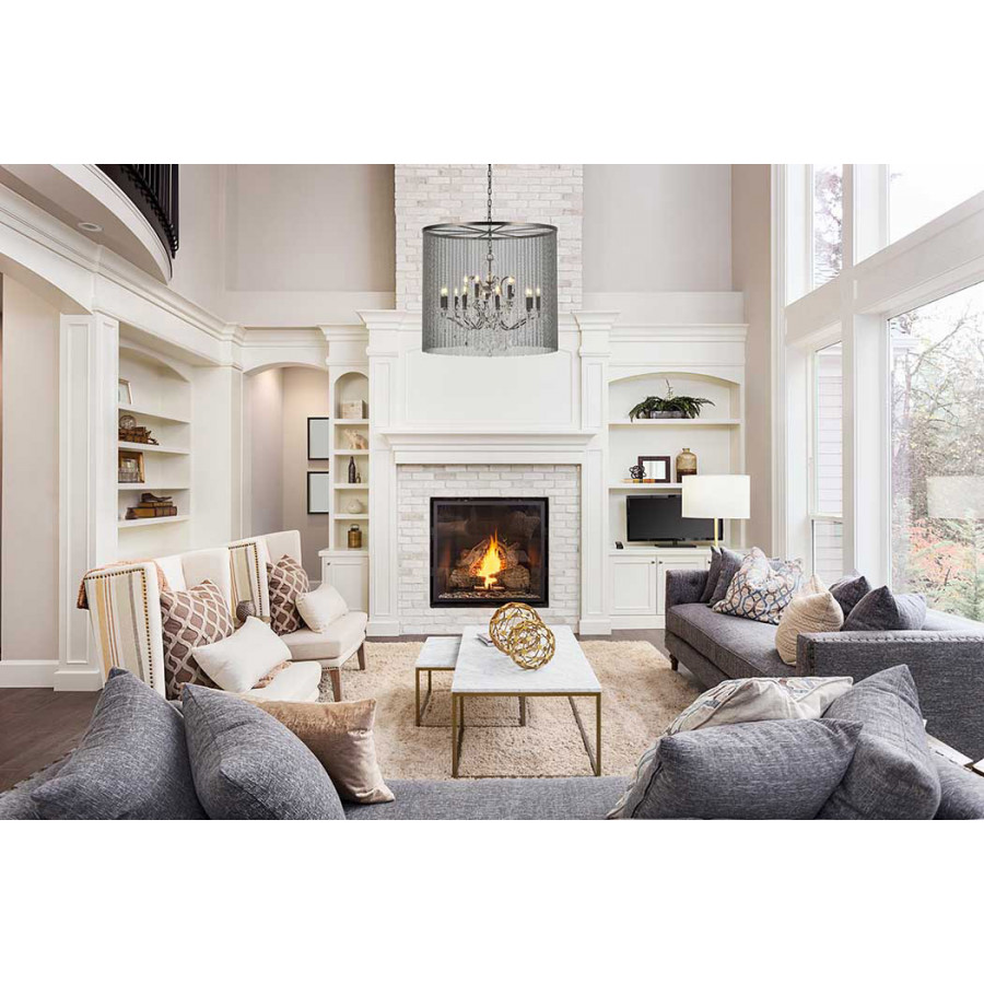 Elegant Vaille Crystal 15 Light Chandelier - Matte Black, L 36" (1131D36MB-RC)