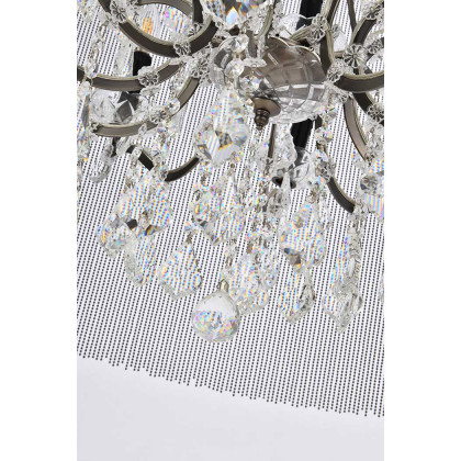 Elegant Vaille Crystal 15 Light Chandelier - Matte Black, L 36" (1131D36MB-RC)