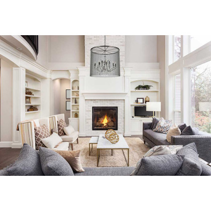 Elegant Vaille Crystal 15 Light Chandelier - Matte Black, L 36" (1131D36MB-RC)