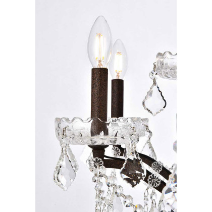 Elegant Rococo 5 Light Chandelier - Rustic Intent, L 26" (1138D26RI-RC)