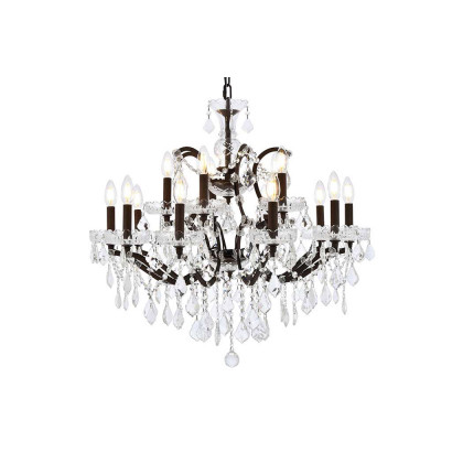 Elegant Rococo 5 Light Chandelier - Rustic Intent, L 30" (1138D30RI-RC)