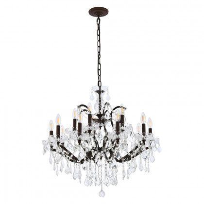 Elegant Rococo 5 Light Chandelier - Rustic Intent, L 30" (1138D30RI-RC)