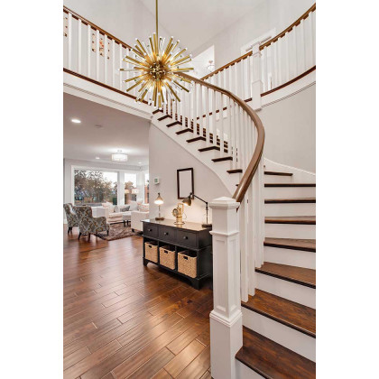 Elegant Chandelier - Burnished Brass, L 36" (1141G36BB)
