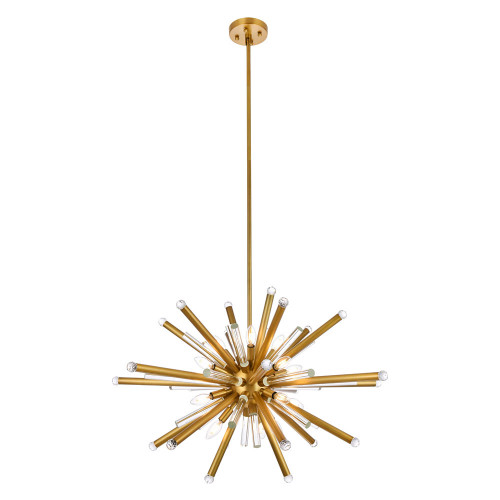 Elegant Chandelier - Burnished Brass, L 38" (1141G38BB)