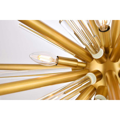 Elegant Chandelier - Burnished Brass, L 38" (1141G38BB)