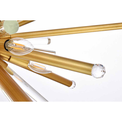 Elegant Chandelier - Burnished Brass, L 38" (1141G38BB)