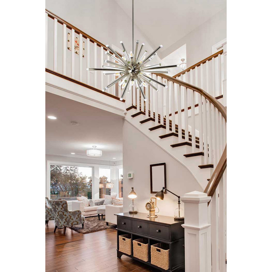 Elegant Chandelier - Polished Nickel, L 38" (1141G38PN)