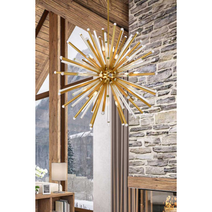 Elegant Chandelier - Burnished Brass, L 48" (1141G48BB)
