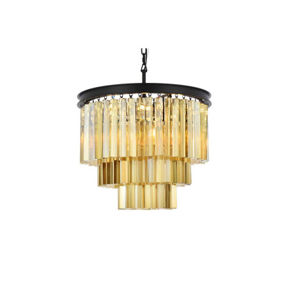 Elegant Urban Classic Sydney Collection Pendant Lamp - Matte Black/Gold, L 20" (1201D20MB-GT-RC)