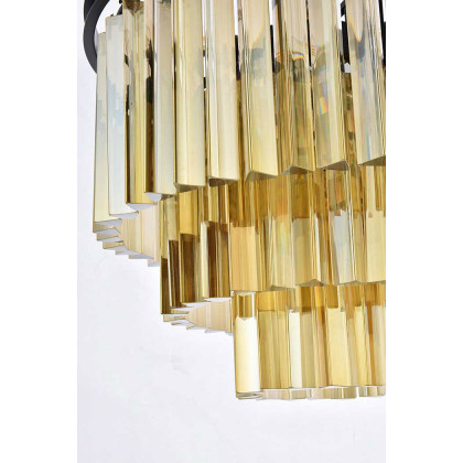 Elegant Urban Classic Sydney Collection Pendant Lamp - Matte Black/Gold, L 20" (1201D20MB-GT-RC)