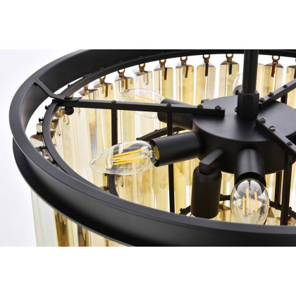 Elegant Urban Classic Sydney Collection Pendant Lamp - Matte Black/Gold, L 20" (1201D20MB-GT-RC)