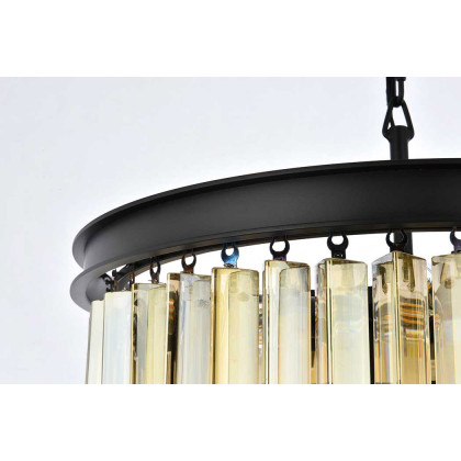 Elegant Urban Classic Sydney Collection Pendant Lamp - Matte Black/Gold, L 20" (1201D20MB-GT-RC)