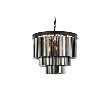 Elegant Urban Classic Sydney Collection Pendant Lamp - Matte Black/Silver, L 20" (1201D20MB-SS-RC)