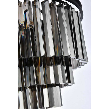 Elegant Urban Classic Sydney Collection Pendant Lamp - Matte Black/Silver, L 20" (1201D20MB-SS-RC)