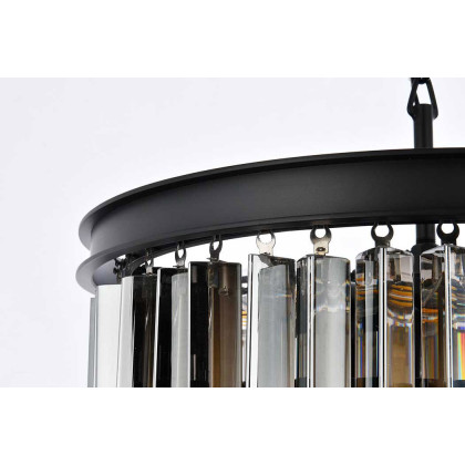 Elegant Urban Classic Sydney Collection Pendant Lamp - Matte Black/Silver, L 20" (1201D20MB-SS-RC)