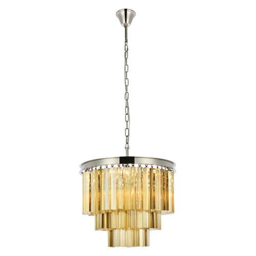 Elegant Urban Classic Sydney Collection Pendant Lamp - Polished Nickel/Gold, L 20" (1201D20PN-GT-RC)