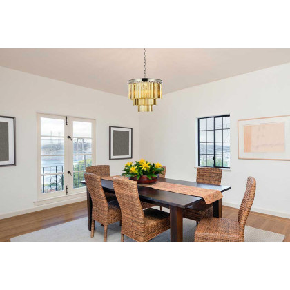 Elegant Urban Classic Sydney Collection Pendant Lamp - Polished Nickel/Gold, L 20" (1201D20PN-GT-RC)