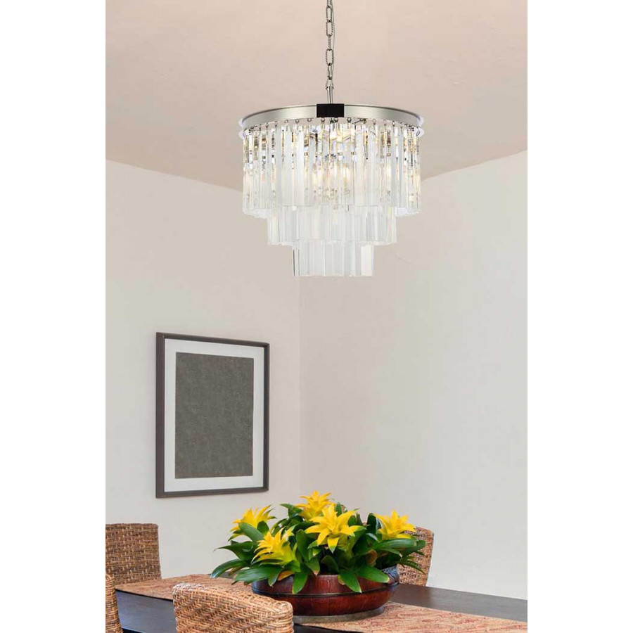 Elegant Urban Classic Sydney Collection Pendant Lamp - Polished Nickel, L 20" (1201D20PN-RC)