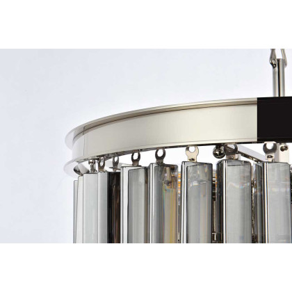 Elegant Urban Classic Sydney Collection Pendant Lamp - Polished Nickel/Silver, L 20" (1201D20PN-SS-RC)