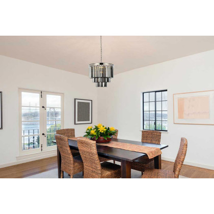 Elegant Urban Classic Sydney Collection Pendant Lamp - Polished Nickel/Silver, L 20" (1201D20PN-SS-RC)