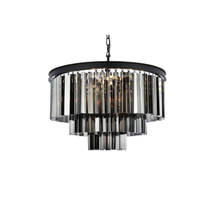 Elegant Urban Classic Sydney Collection Pendant Lamp - Matte Black/Silver, L 26" (1201D26MB-SS-RC)