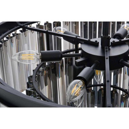 Elegant Urban Classic Sydney Collection Pendant Lamp - Matte Black/Silver, L 26" (1201D26MB-SS-RC)