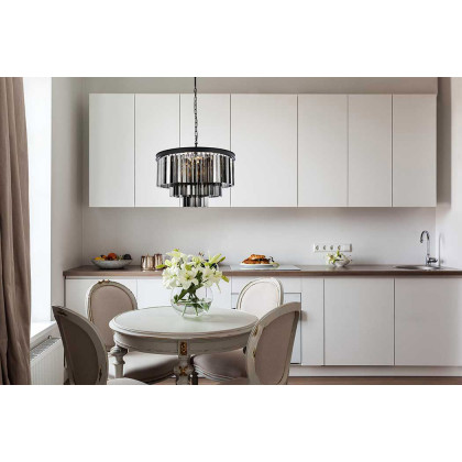 Elegant Urban Classic Sydney Collection Pendant Lamp - Matte Black/Silver, L 26" (1201D26MB-SS-RC)
