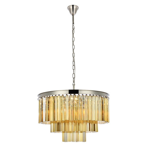 Elegant Urban Classic Sydney Collection Pendant Lamp - Polished Nickel/Gold, L 26" (1201D26PN-GT-RC)