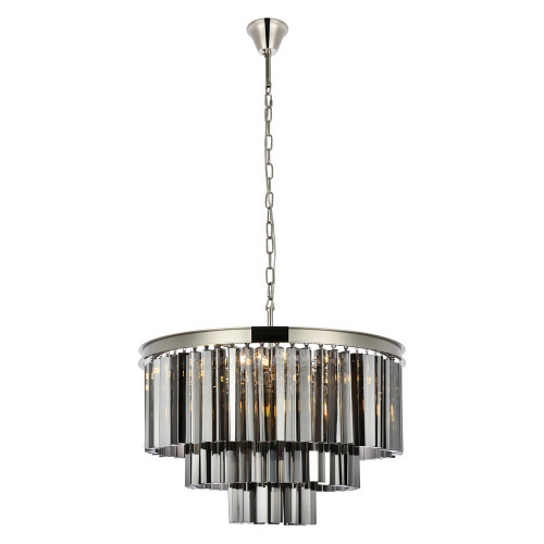 Elegant Urban Classic Sydney Collection Pendant Lamp - Polished Nickel/Silver, L 26" (1201D26PN-SS-RC)