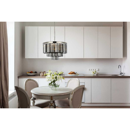 Elegant Urban Classic Sydney Collection Pendant Lamp - Polished Nickel/Silver, L 26" (1201D26PN-SS-RC)