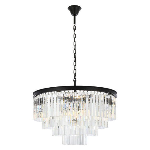 Elegant Urban Classic Sydney Collection Pendant Lamp - Matte Black, L 32" (1201D32MB-RC)