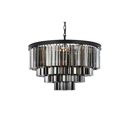 Elegant Urban Classic Sydney Collection Pendant Lamp - Matte Black/Silver, L 32" (1201D32MB-SS-RC)