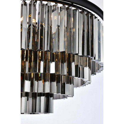 Elegant Urban Classic Sydney Collection Pendant Lamp - Matte Black/Silver, L 32" (1201D32MB-SS-RC)