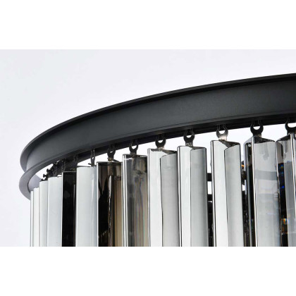 Elegant Urban Classic Sydney Collection Pendant Lamp - Matte Black/Silver, L 32" (1201D32MB-SS-RC)