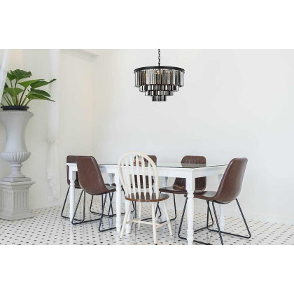 Elegant Urban Classic Sydney Collection Pendant Lamp - Matte Black/Silver, L 32" (1201D32MB-SS-RC)